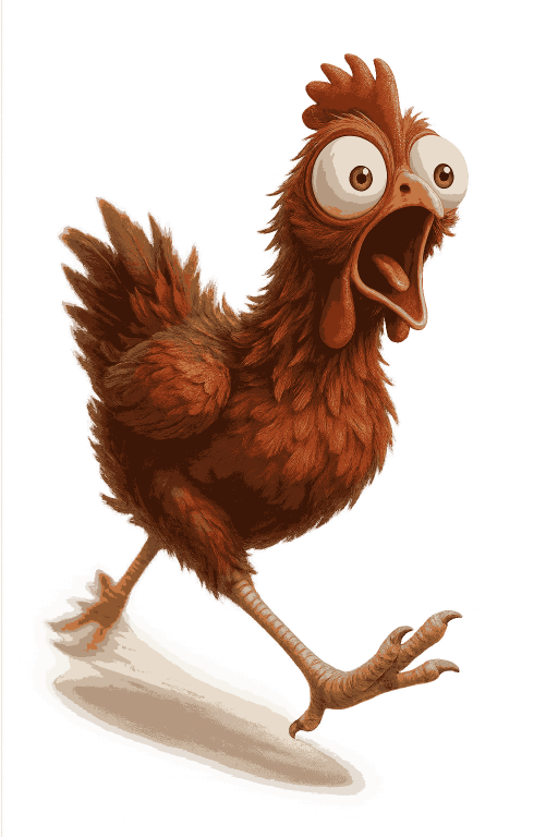 Chicken with a glowing speed boost trail